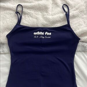 White Fox Lounge Essentials Navy Blue Women's Tank